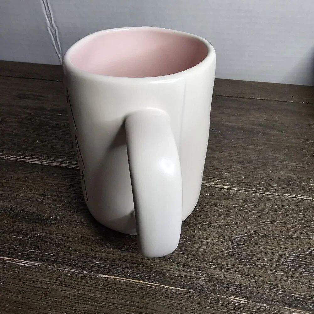 NWT Rae Dunn Artisan Boom Chicka Boom Easter Spring Mug 2021 Pink Interior